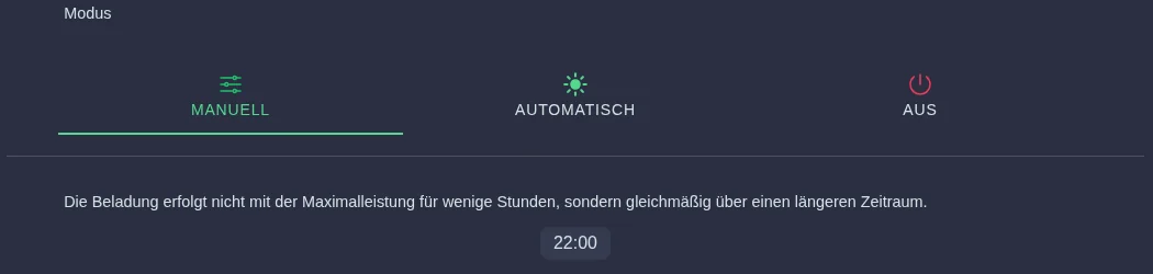 Modus Manuell mit Endzeit