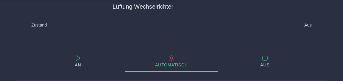 Auswahl der Modi An, Automatisch und Aus