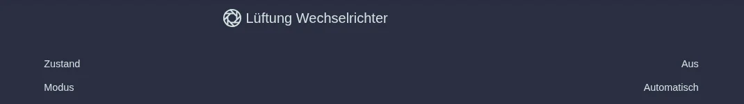 Übersicht der Schwellwertsteuerung mit Zustand Aus und Modus Automatisch