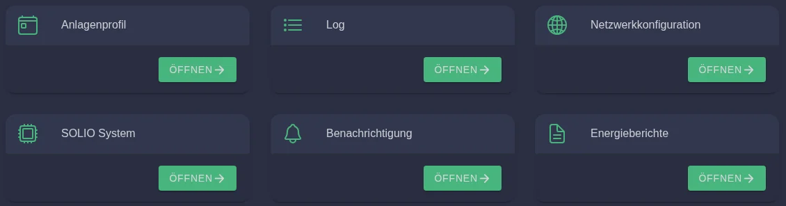 Übersicht der Systemeinstellungen